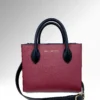 Aurelia Burgundy Epsom Δερμάτινη Τσάντα Medium Tote Μπροστά