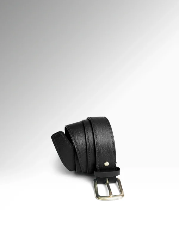 Eris Black Epsom-Black Veg Tan Butts Δερμάτινη Ζώνη Κάθετα