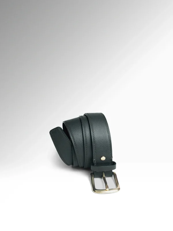 Eris Dark Blue Epsom-Black Veg Tan Butts Δερμάτινη Ζώνη Κάθετα