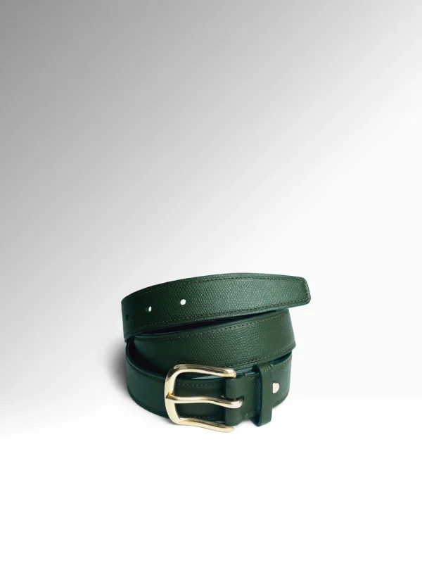 Eris Σκούρη Πράσινη Epsom-Black Veg Tan Butts Δερμάτινη Ζώνη Οριζόντια