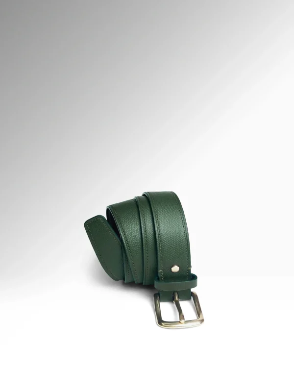 Eris Σκούρη Πράσινη Epsom-Black Veg Tan Butts Δερμάτινη Ζώνη Κάθετα