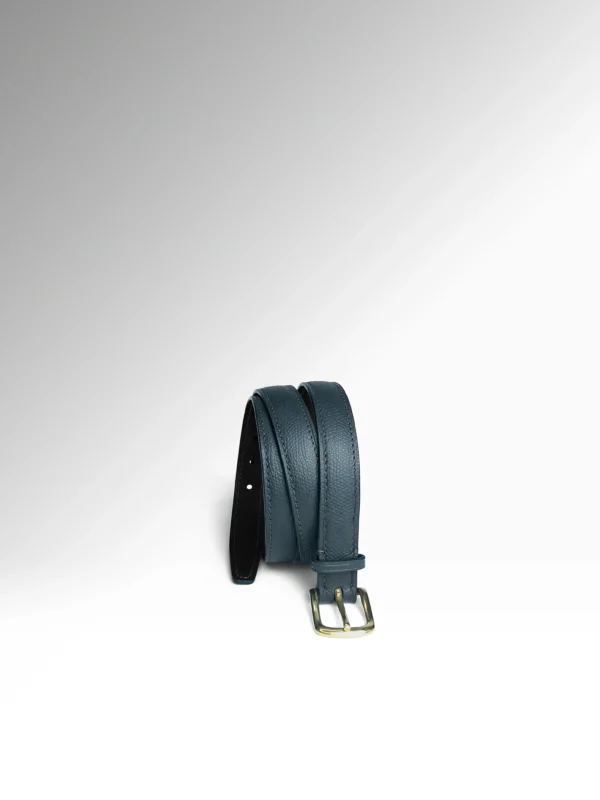 Eris Petite Aegean Blue Epsom-Black Veg Tan Butts Δερμάτινη Ζώνη Κάθετα