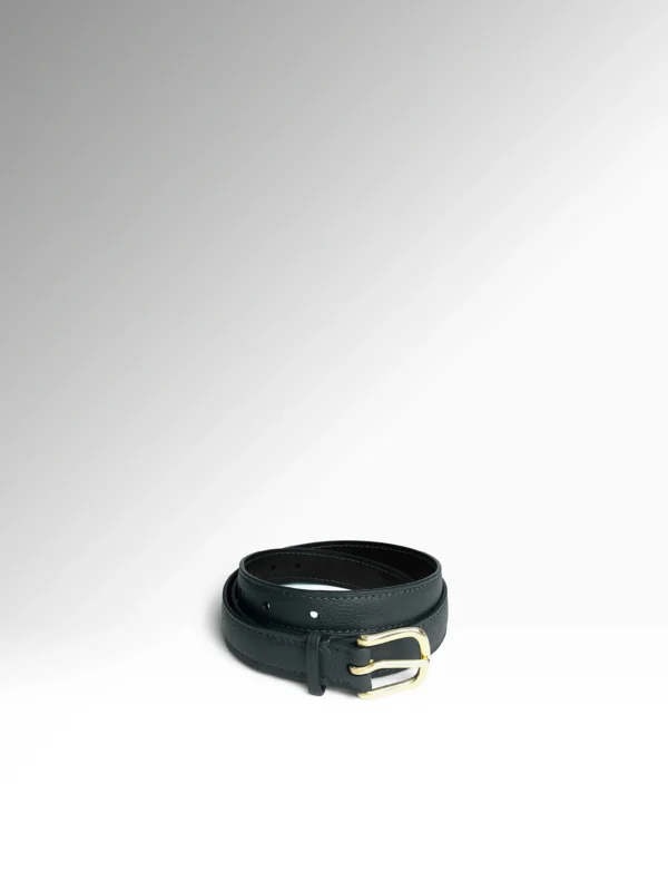 Eris Petite Dark Blue Epsom-Black Veg Tan Butts Δερμάτινη Ζώνη Οριζόντια
