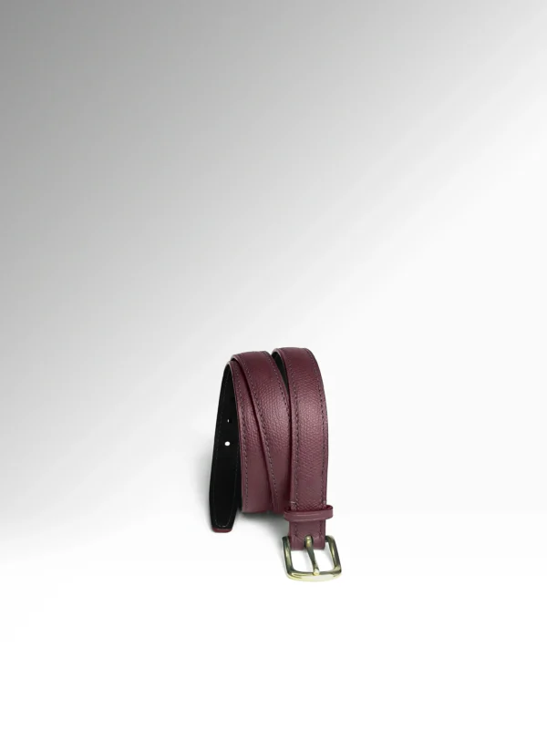 Eris Petite Dark Cherry Epsom-Black Veg Tan Butts Δερμάτινη Ζώνη Κάθετα