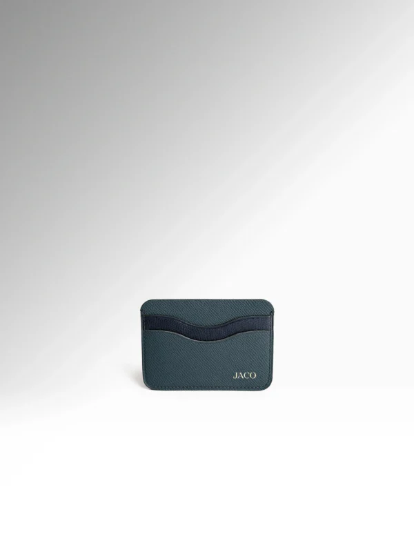Hector Aegean Blue Epsom Δερμάτινο Card Holder Μπροστά