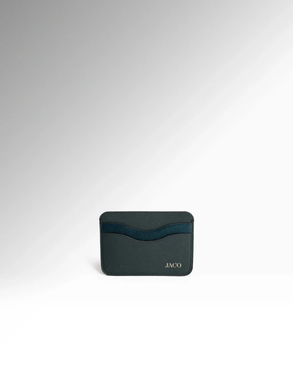 Hector Σκούρο Μπλε Epsom Δερμάτινο Card Holder Μπροστά