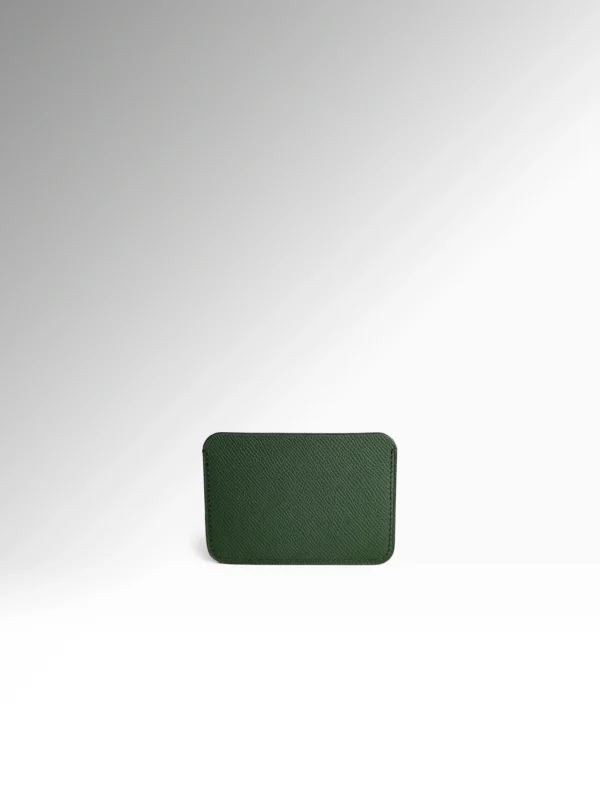 Hector Σκούρο Πράσινο Epsom Δερμάτινο Card Holder Πίσω