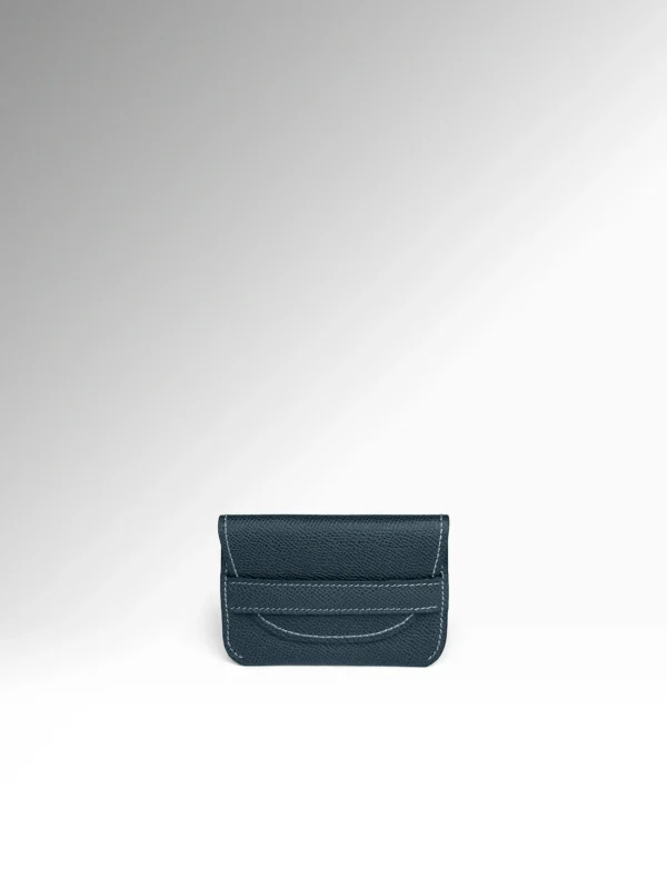 Minimal Orion Aegean Blue Epsom Δερμάτινο Πορτοφόλι Μπροστά