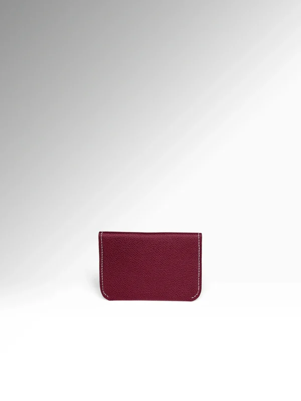 Minimal Orion Dark Cherry Epsom Δερμάτινο Πορτοφόλι Πίσω