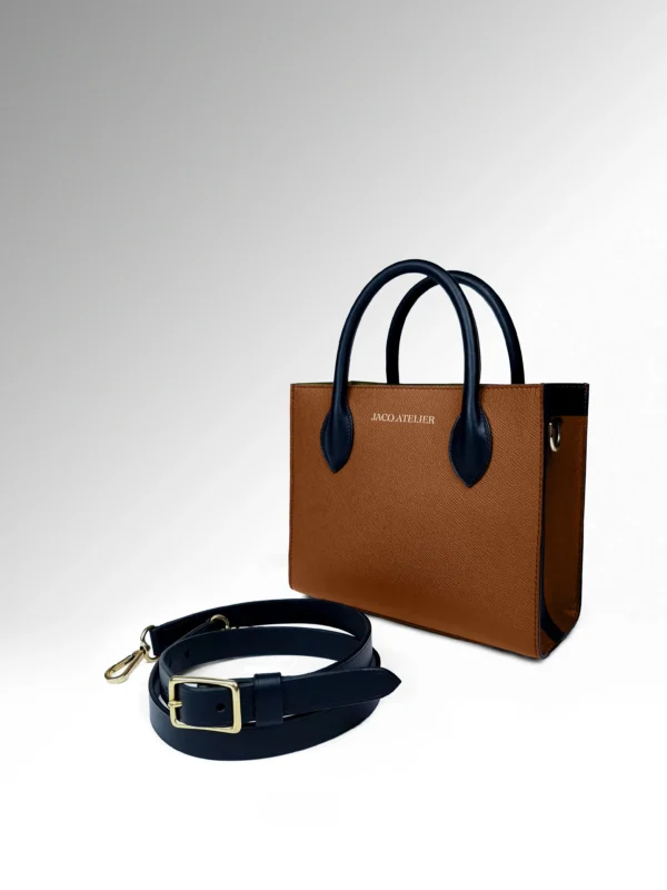Aurelia Cognac Epsom Δερμάτινη Τσάντα Medium Tote Μπροστά