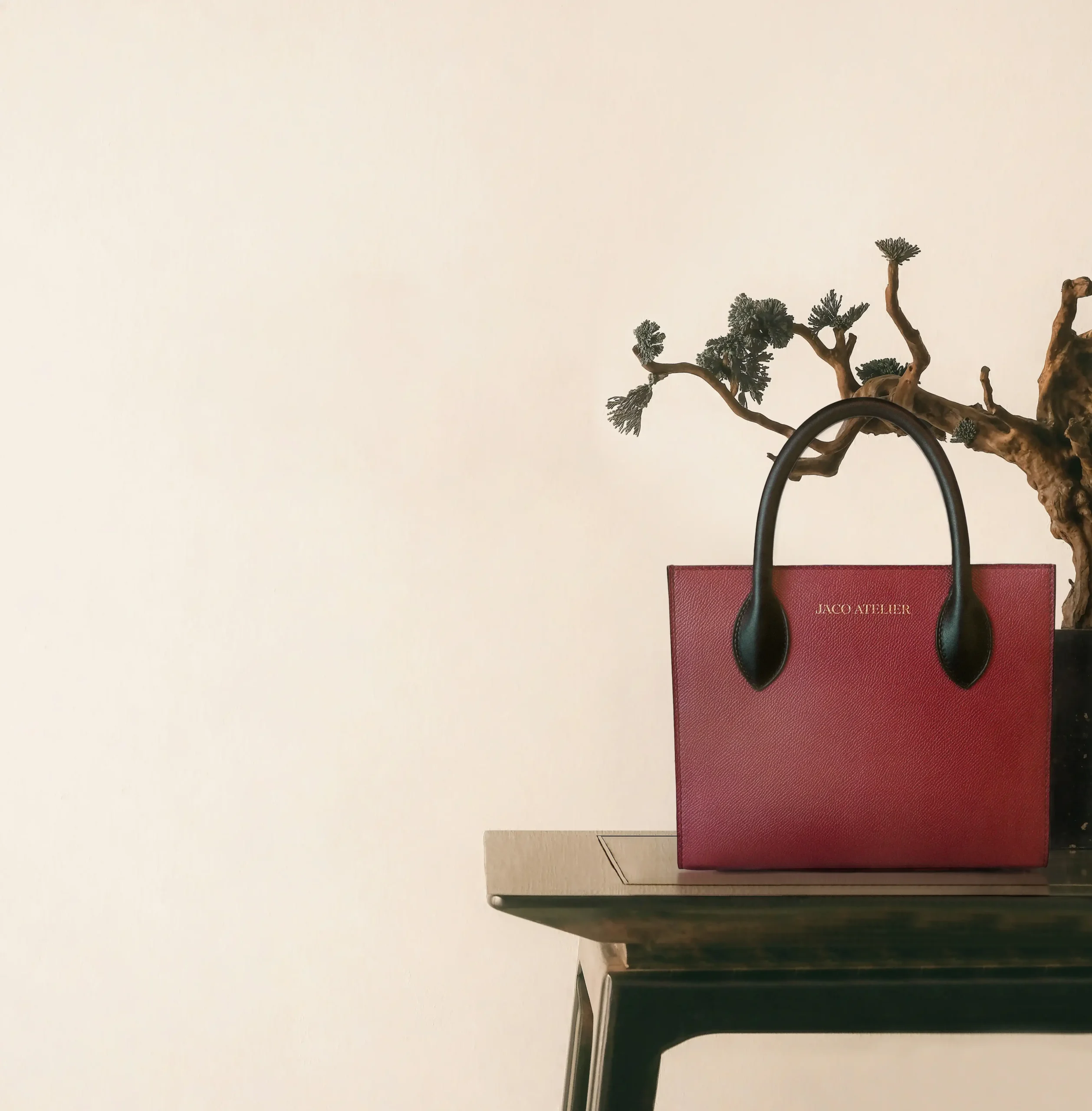 Aurelia Luxury Handcrafted Burgundy Leather Tote Bag