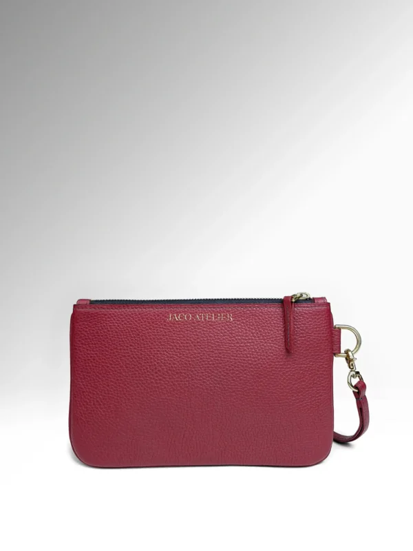 Ravello Dark Cherry Togo Δερμάτινο Pouch Μπροστά