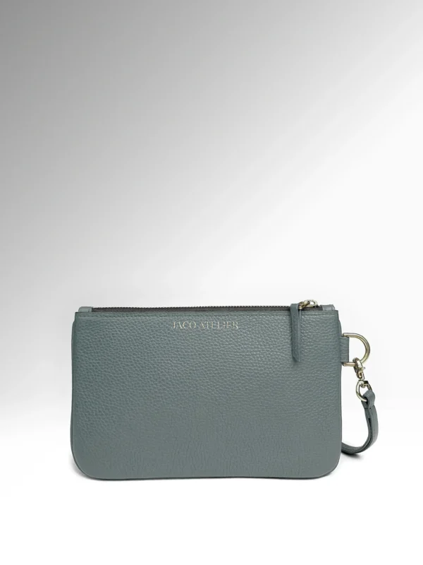 Ravello Sky Blue Togo Δερμάτινο Pouch Μπροστά