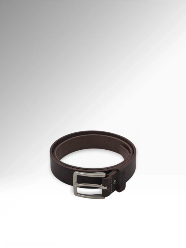 Sigillo Dark Brown Veg Tan Butts Leather Belt Front