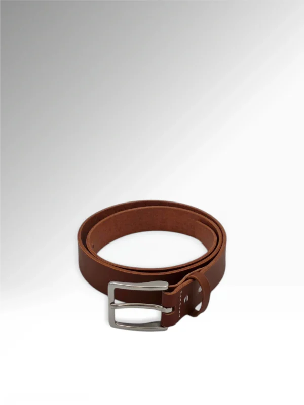Sigillo Light Brown Veg Tan Butts Leather Belt Front