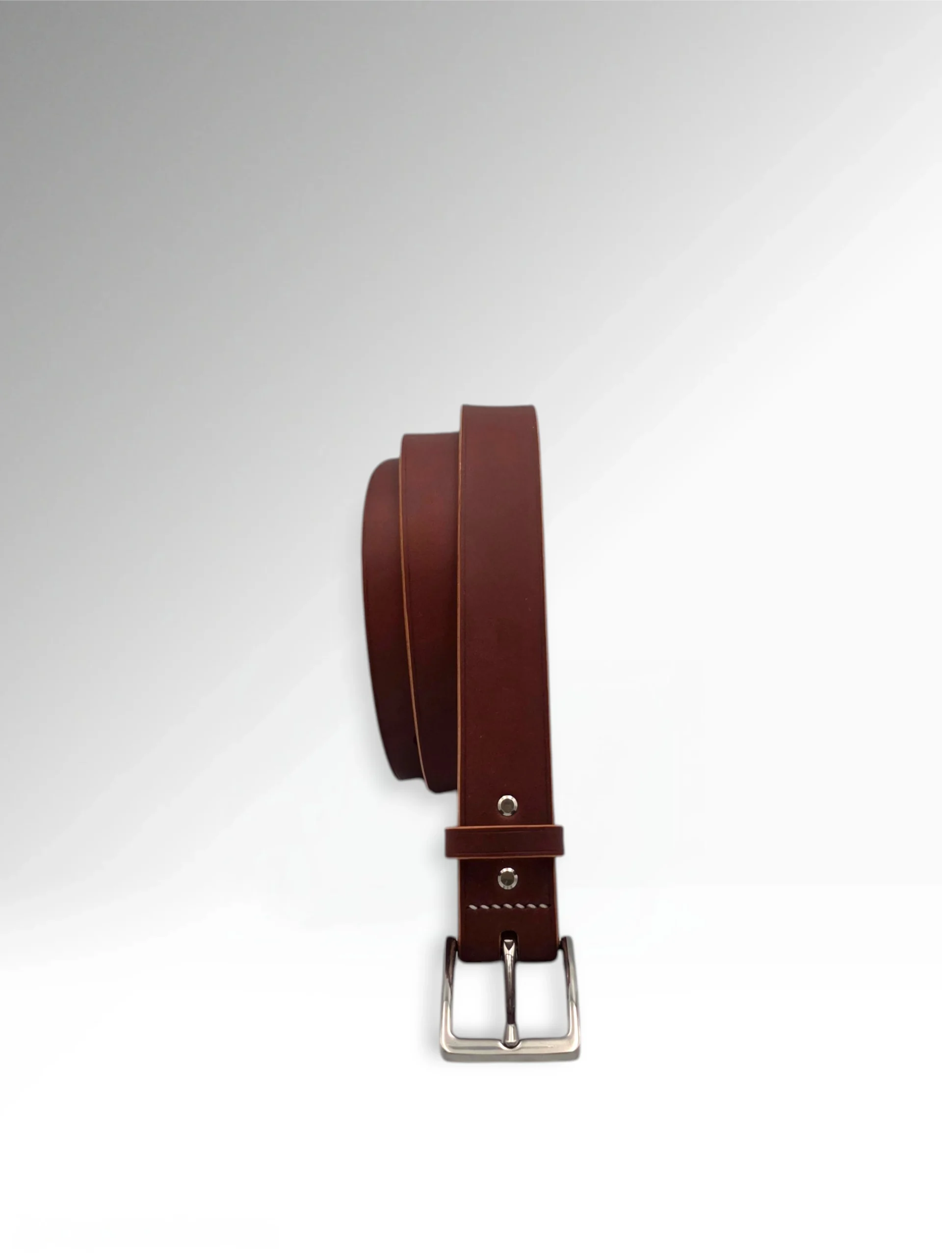 Sigillo Cognac Veg Tan Butts Leather Belt Vertical