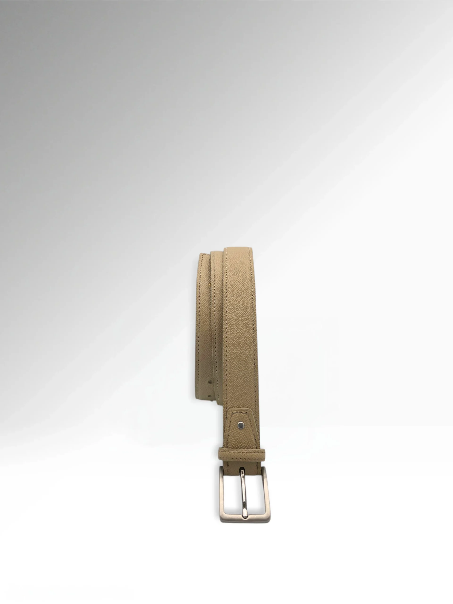 Cicero Beige Epsom Leather Belt Vertical