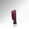 Cicero Burgundy Epsom Leather Belt Vertical