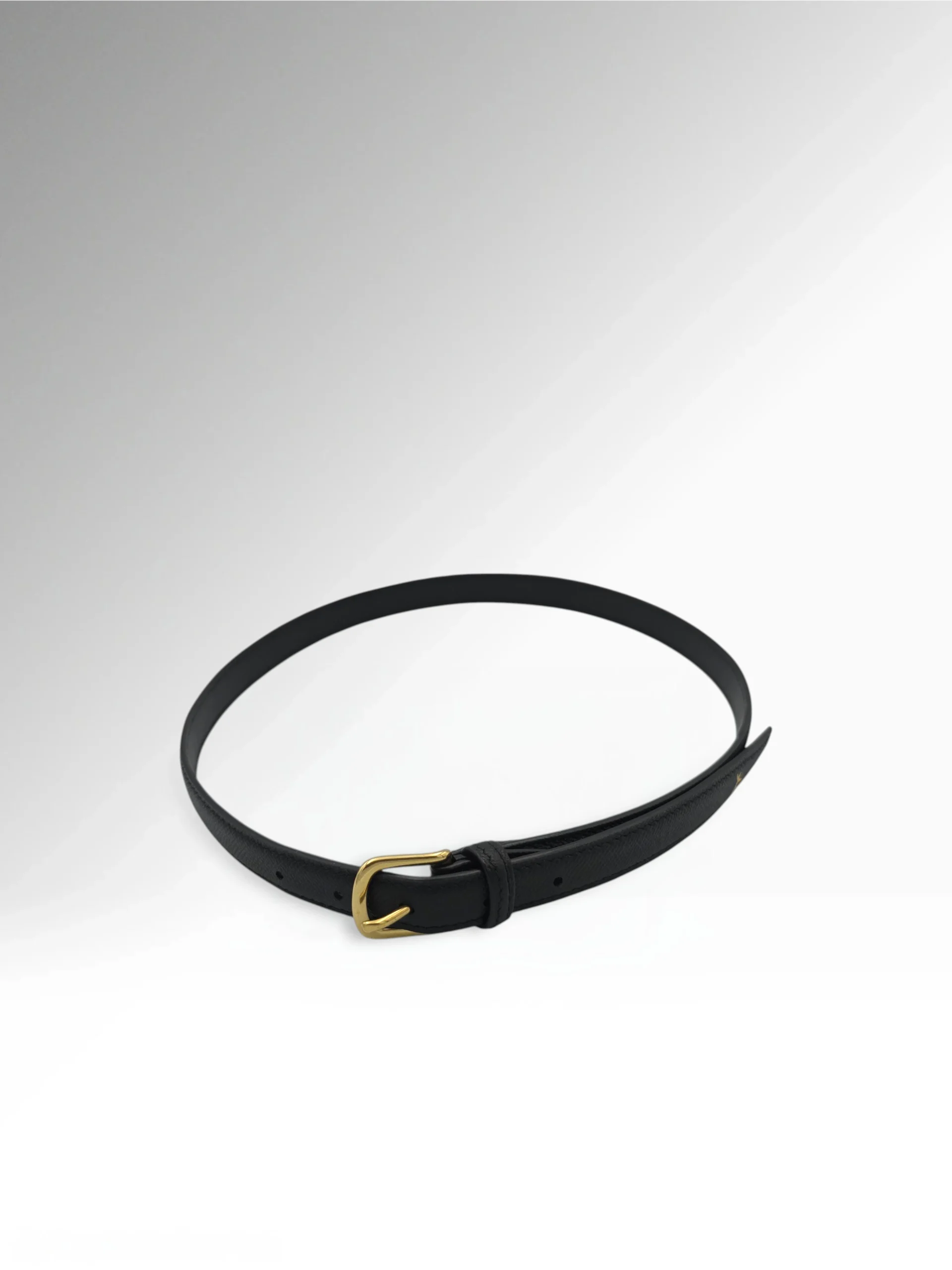 Cicero Petite Black Epsom Leather Belt Round