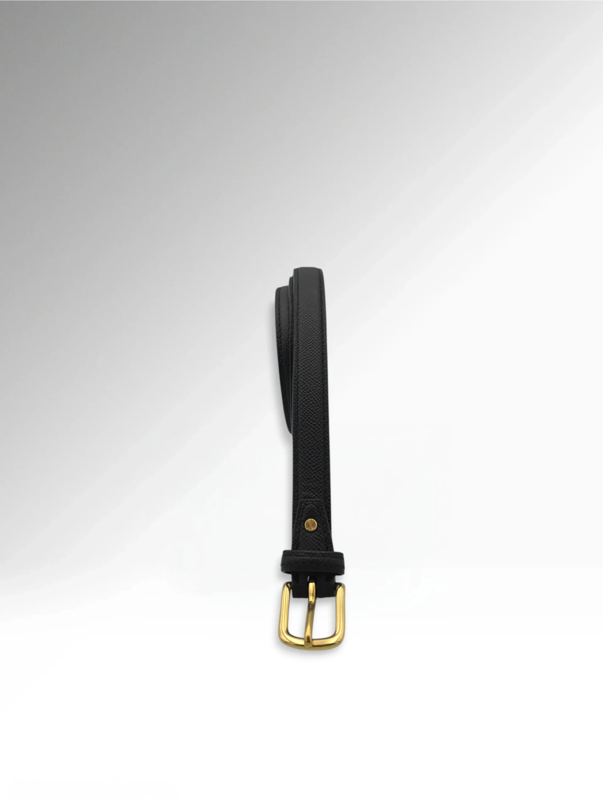Cicero Petite Black Epsom Leather Belt Vertical