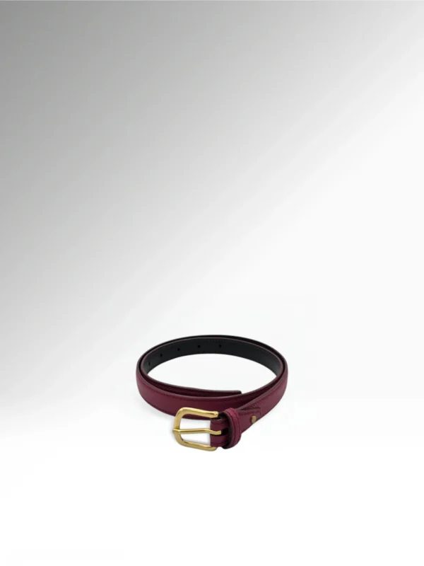 Cicero Petite Burgundy Epsom Leather Belt Front