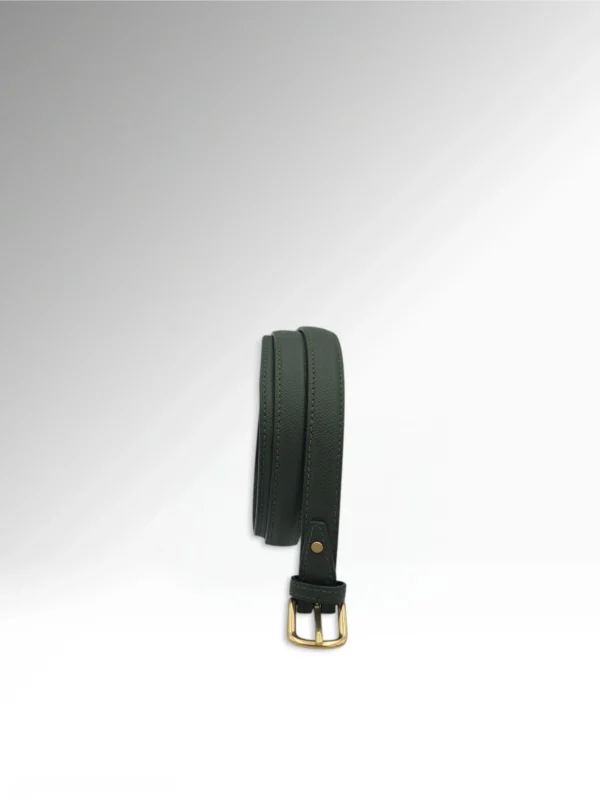 Cicero Petite Dark Green Leather Belt Vertical