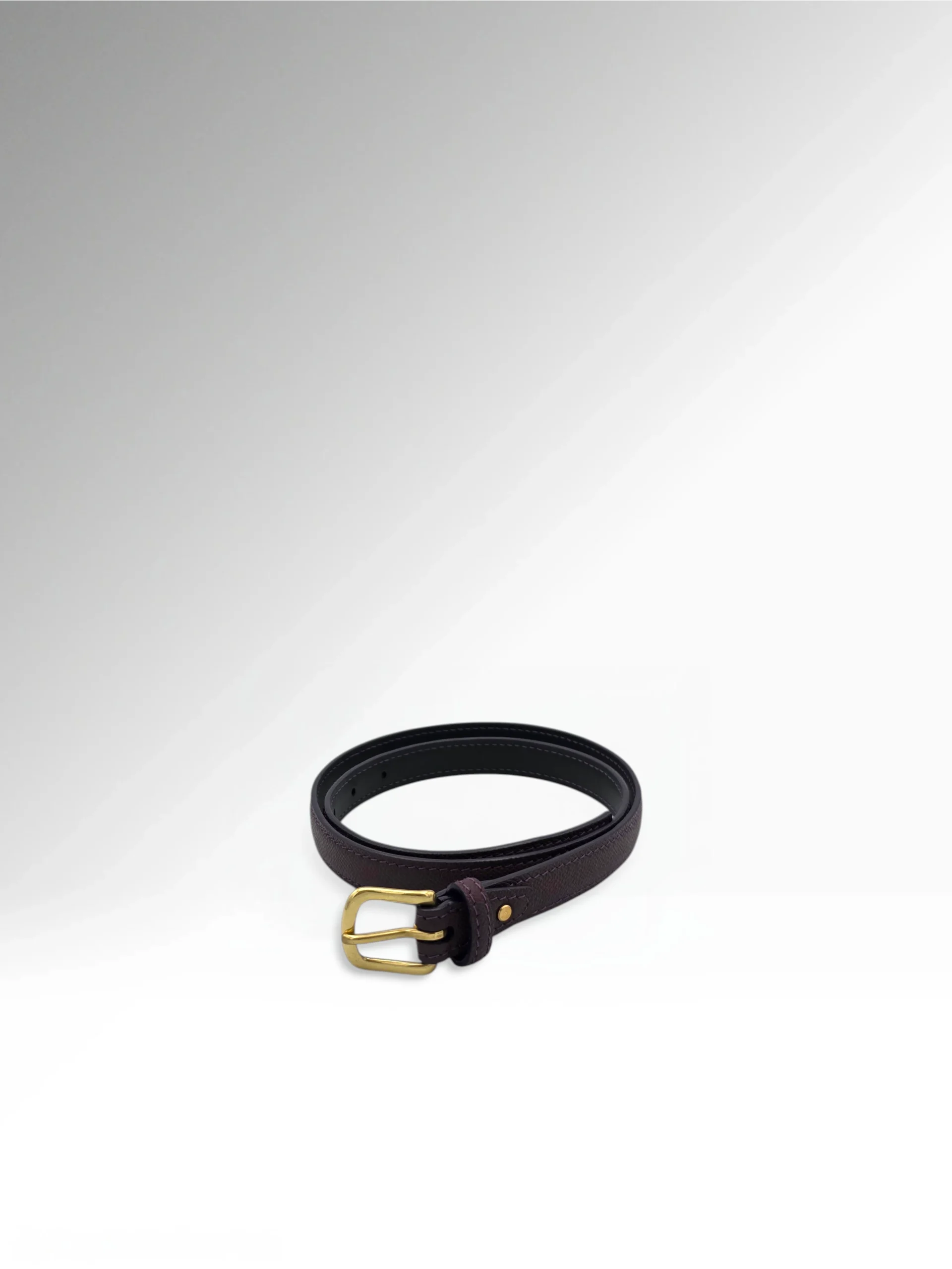 Cicero Petite Wine Epsom Leather Belt Front