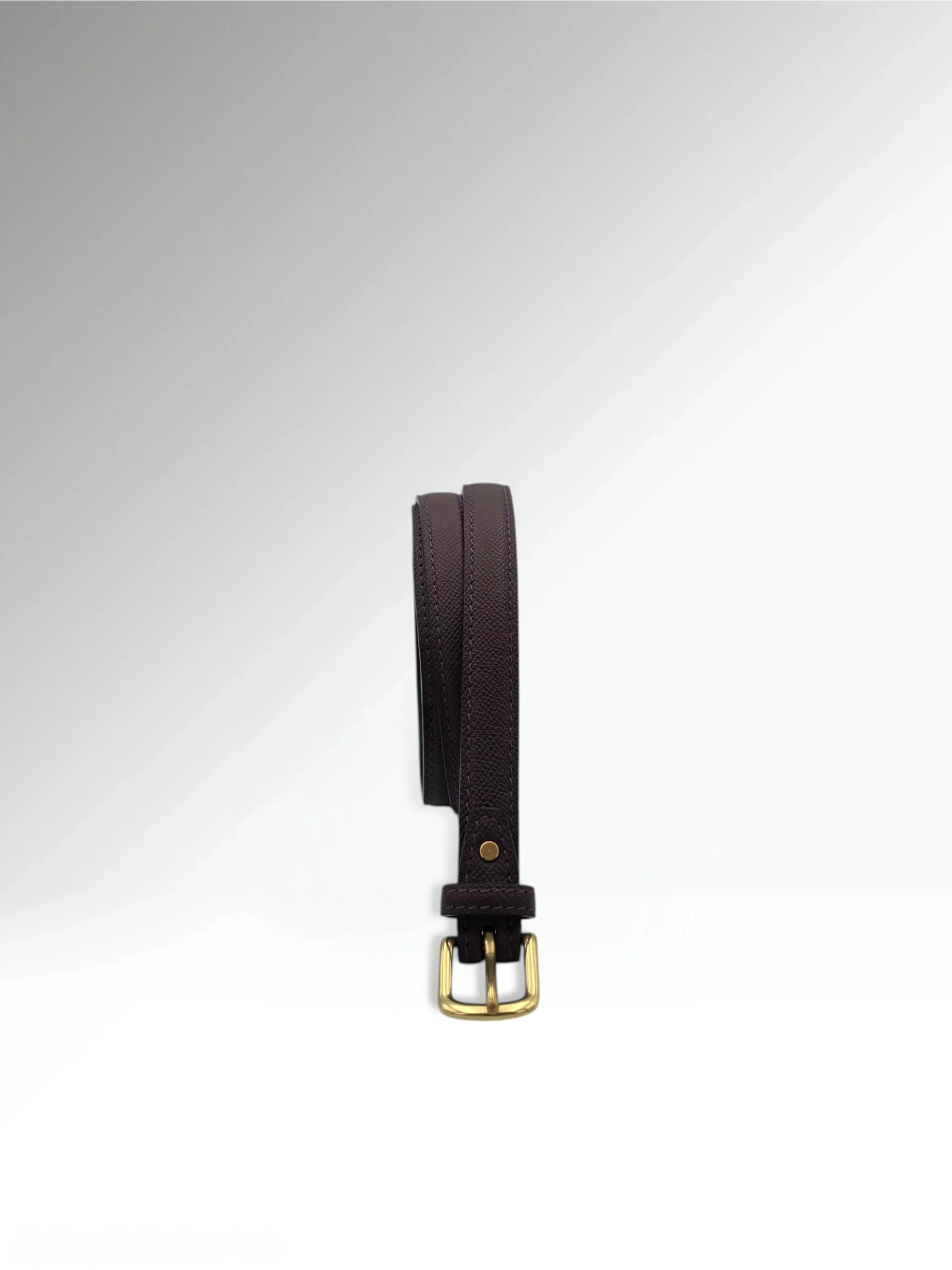 Cicero Petite Wine Epsom Leather Belt Vertical