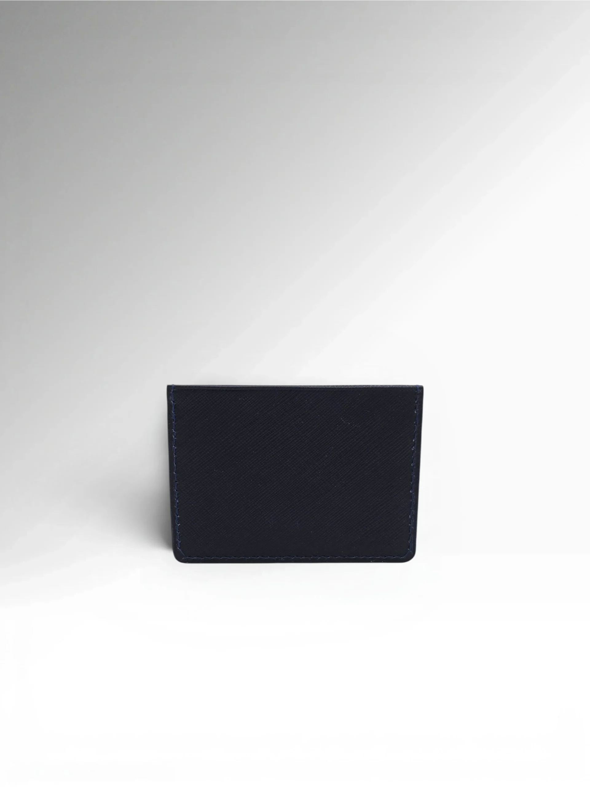 Vento Dark Blue Leather Card Holder Back