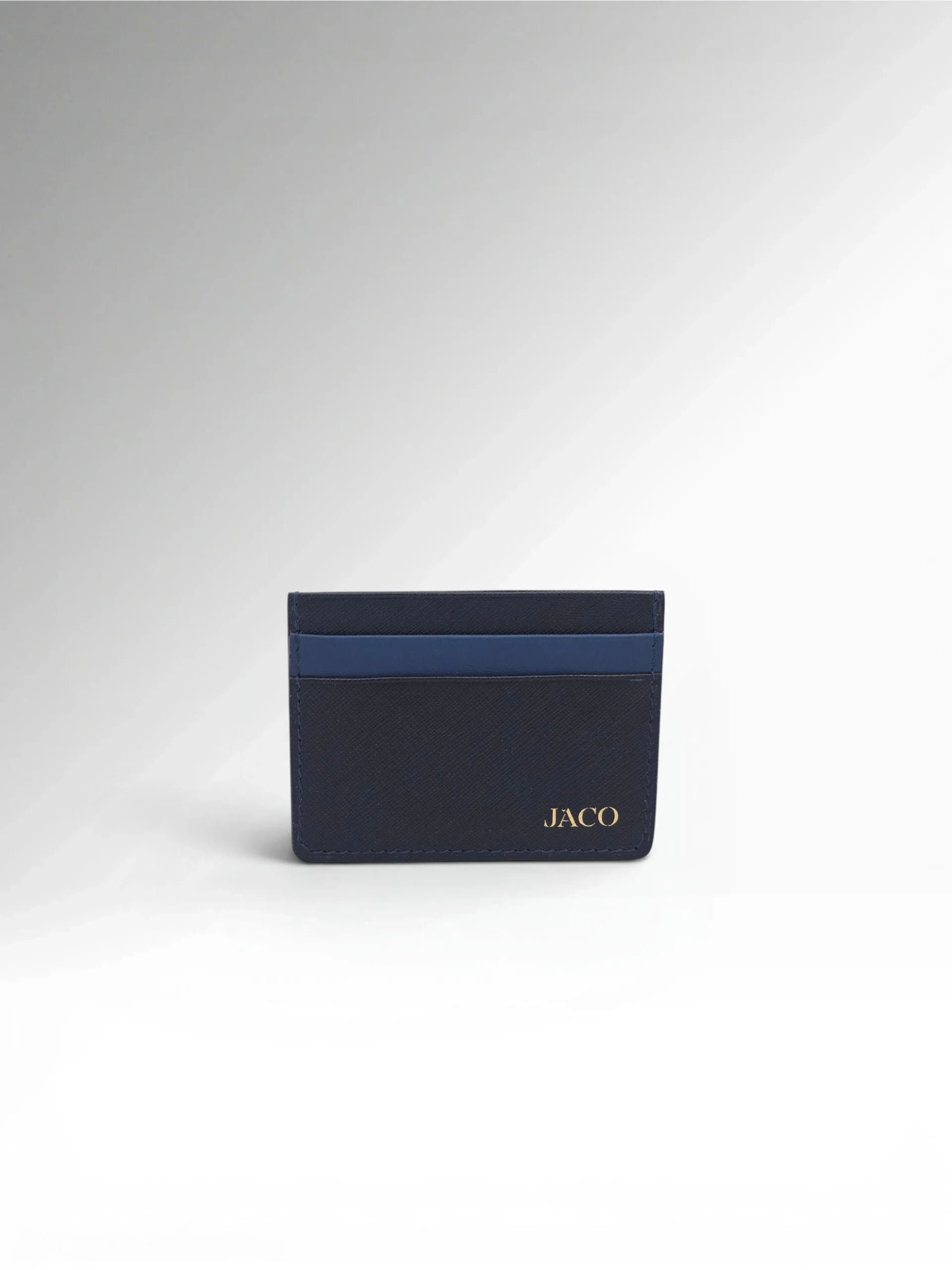 Vento Dark Blue Leather Card Holder Front