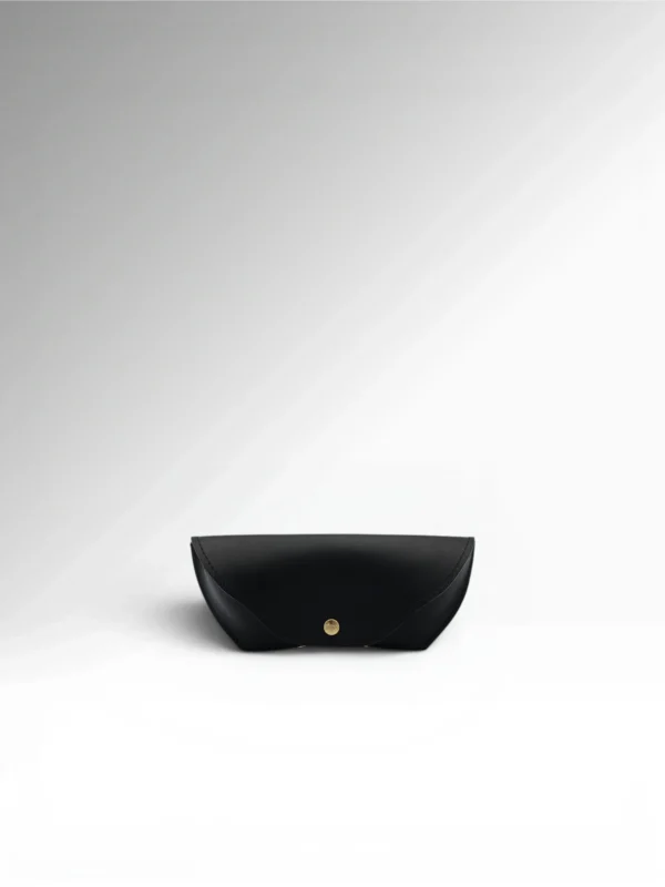 Helios Black Calfskin Sunglasses Case Front